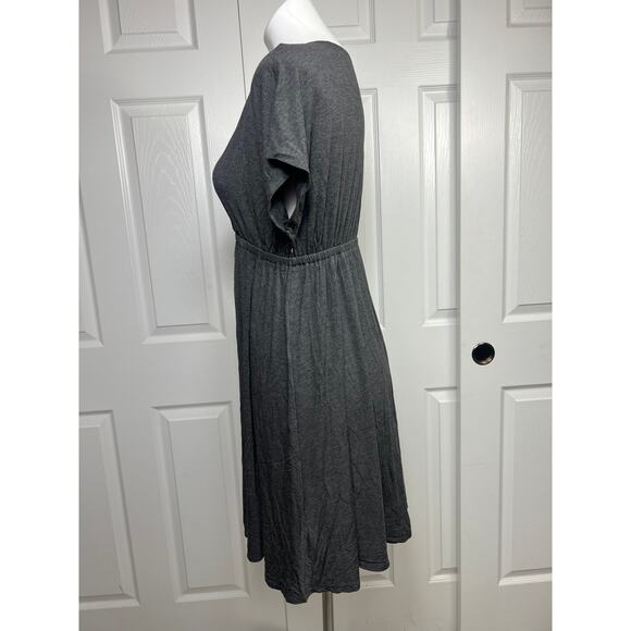Amazon Essential Surplice Dress Short Sleeve Gray Size XS Extra Small - Picture 3 of 7